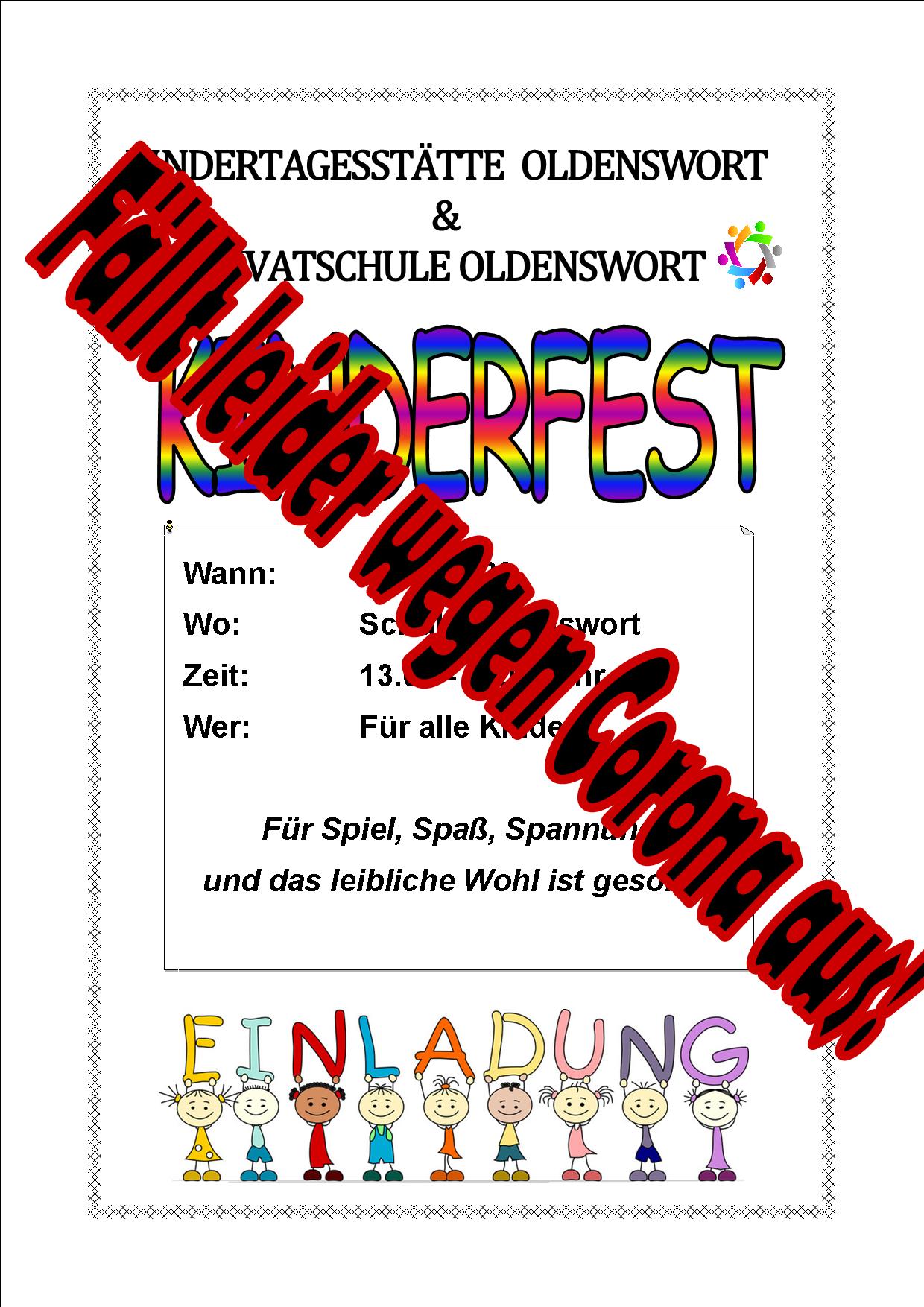 Kinderfest Plakat 2020 ausfall